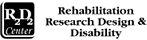 The logo representing the Rehabilitation Research Design & Disability (R2D2) Center. 