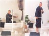 2 Photos show advantage rail operated by man in tub and out of tub.