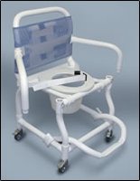 Photo of Combination shower chair or commode on wheels.